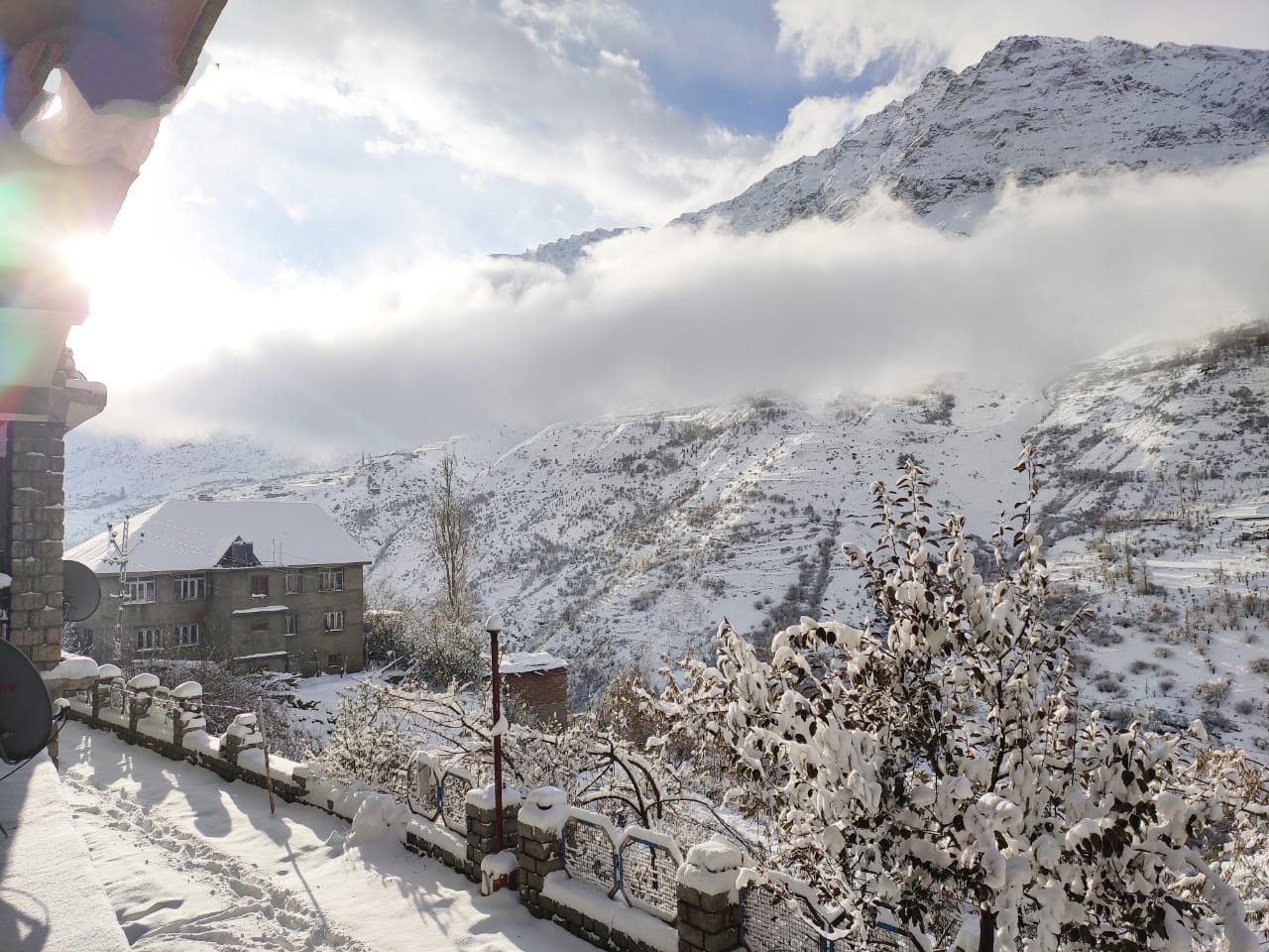 Snowfall in higher reaches of HP