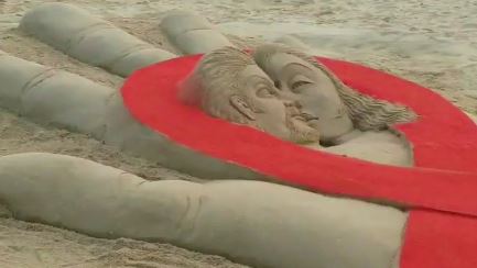 aids day sand art