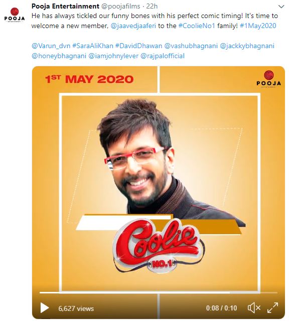 Javed Jaffrey will appear in the remake of Coolie Number One