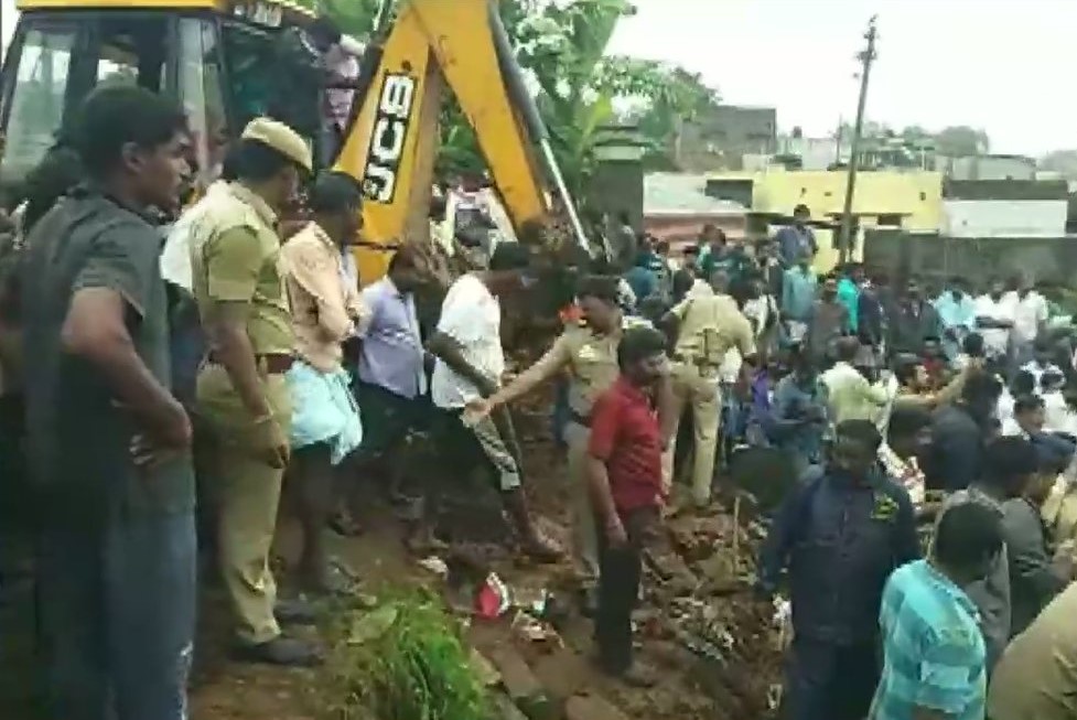 16 persons dead after a compound wall collapsed in Mettupalayam, TAMILNADU