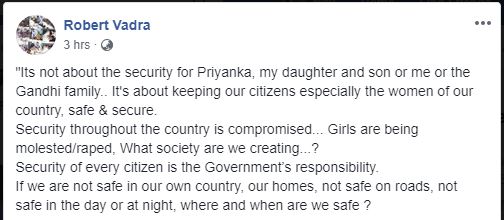 robert vadra on priyanka safety