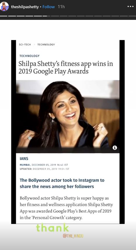 shilpa shetty, shilpa shetty news, shilpa shetty updates, shilpa shetty fitness app wins in 2019 Google Play Awards, shilpa shetty fitness app wins