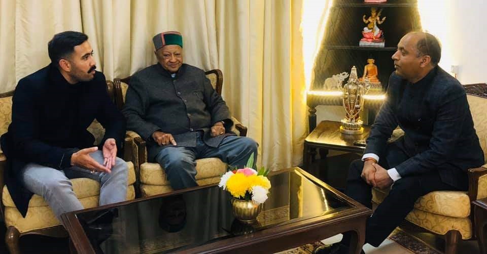 Virbhadra singh met with CM jairam thakur in Shimla