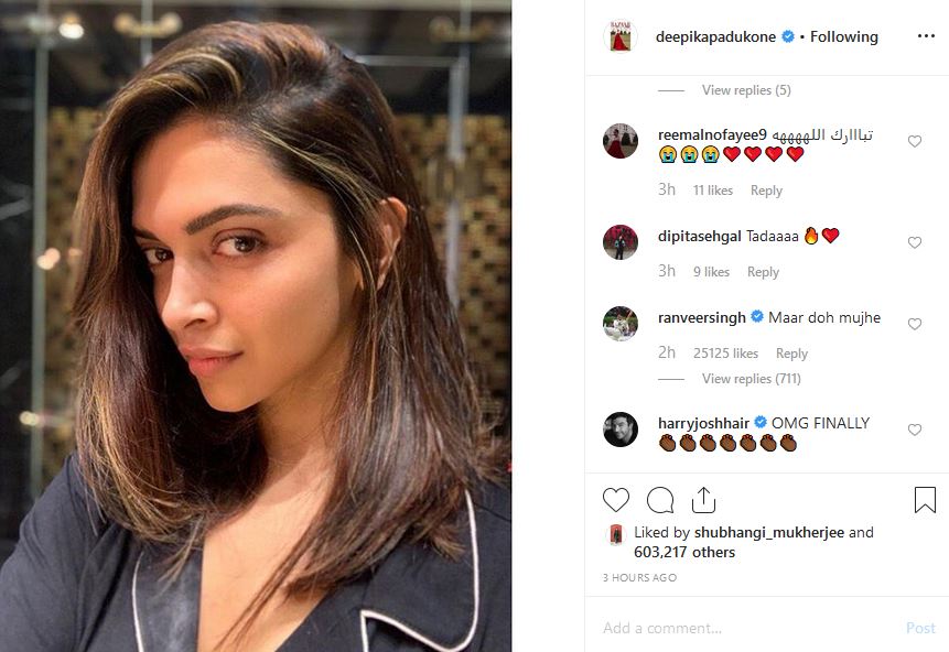 Maar daal do mujhe Ranveer reacts to Deepika's chopped hair