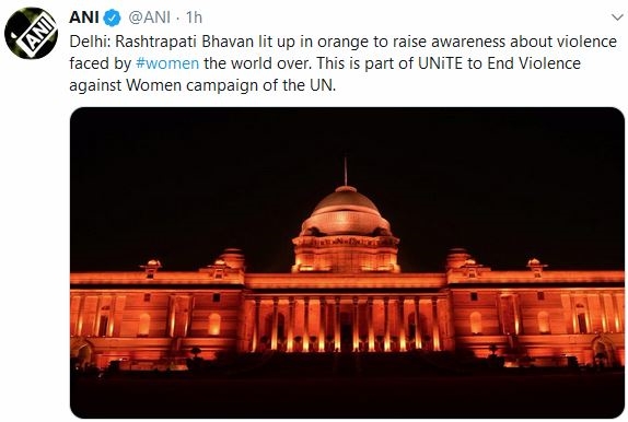 Rashtrapati Bhavan light up in orange