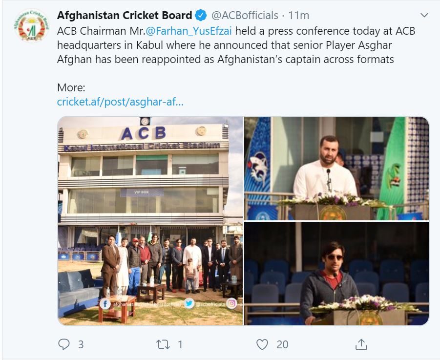 Asghar Afghan, Afghanistan skipper