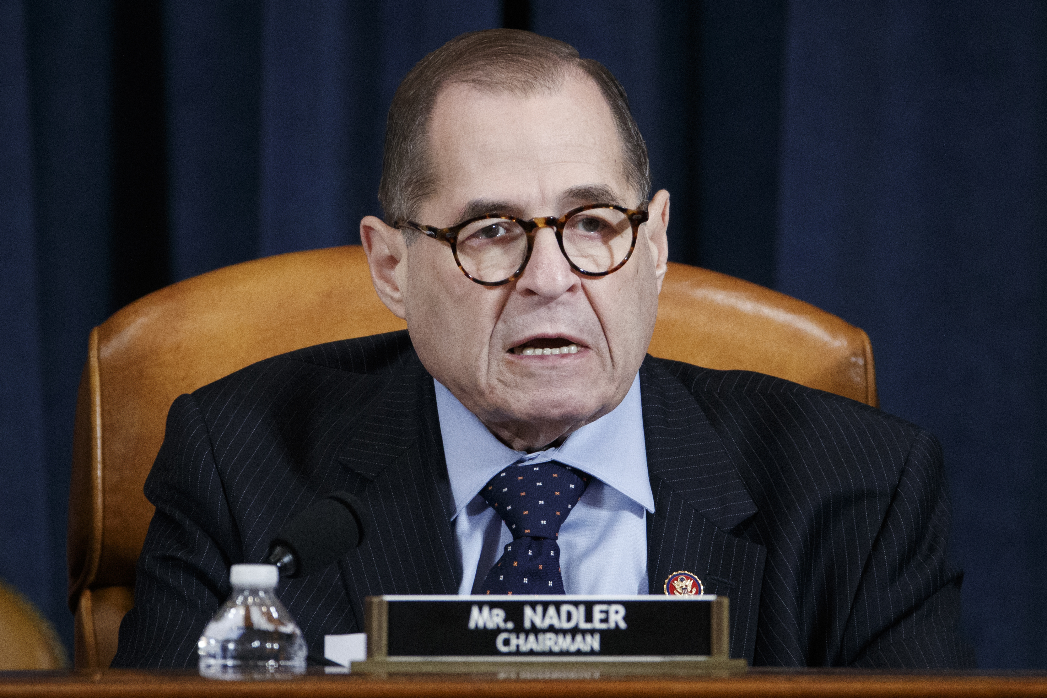 House Judiciary Committee Chairman Rep. Jerrold Nadler of N.Y. speaks during a House Judiciary Committee markup of the articles of impeachment against President Donald Trump on Capitol Hill in Washington, on Wednesday.