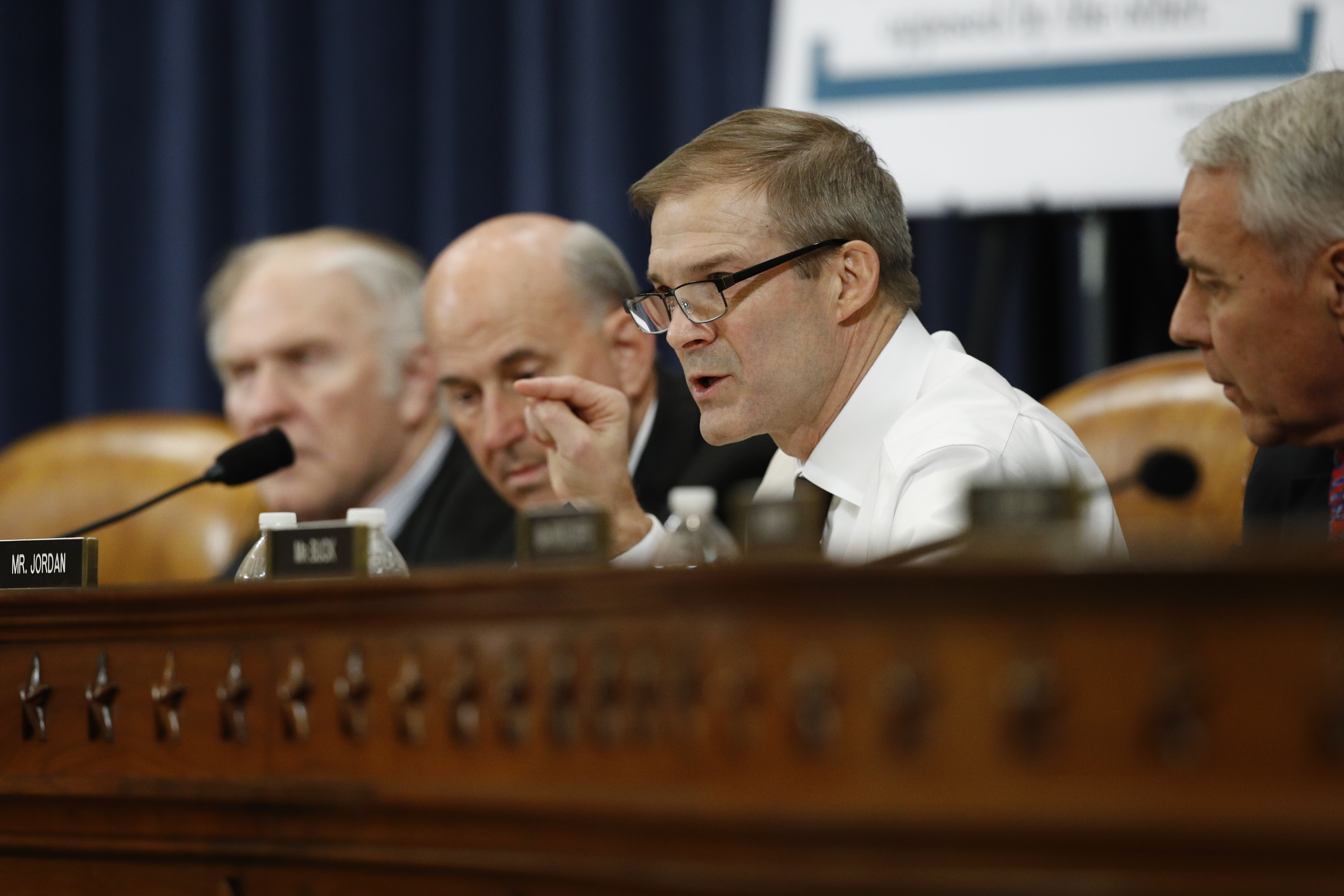 Rep. Jim Jordan, R-Ohio gives his opening statement during a House Judiciary Committee markup of the articles of impeachment against President Donald Trump, on Wednesday.