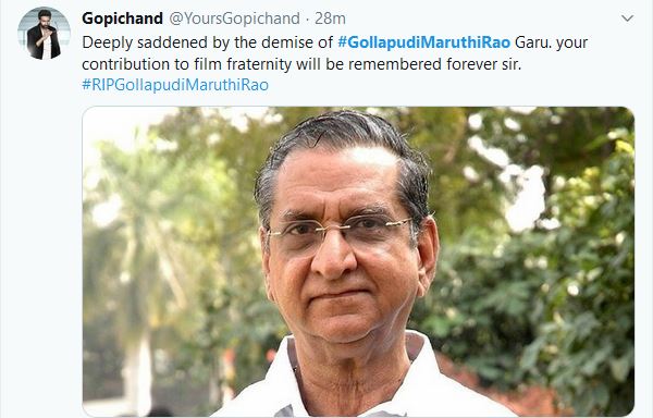 hero gopi chand on maruthi rao death