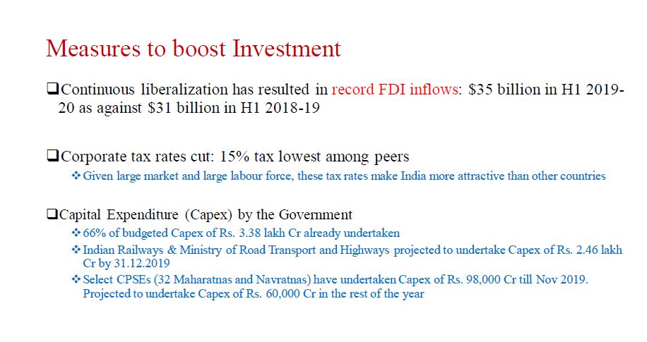 Measures to boost investment