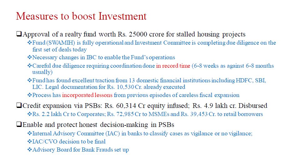 Measures to boost investment