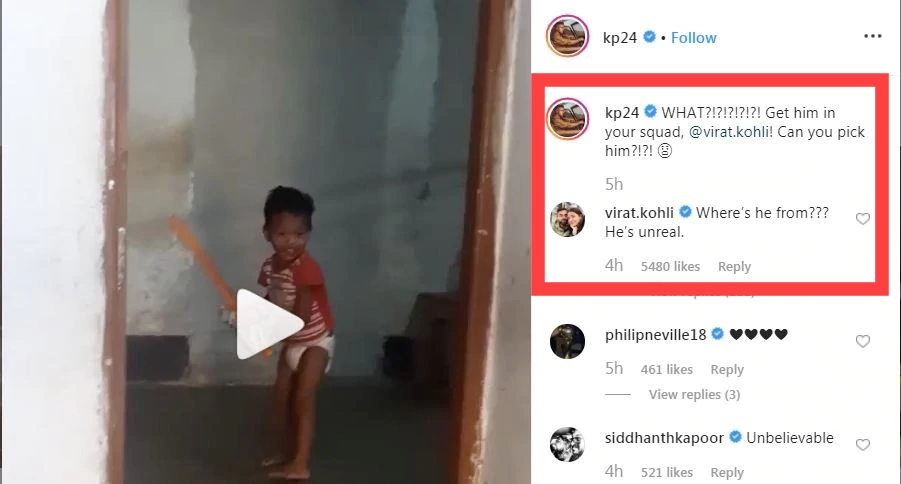 Virat Kohli responds to Kevin Pietersen's post on diaper-wearing kid batting skills