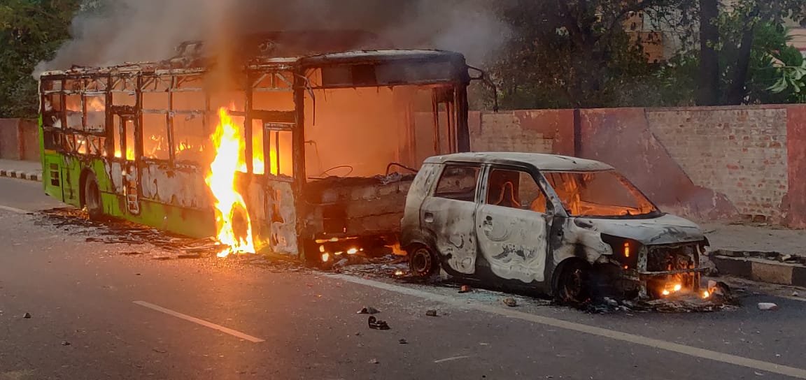 DTC buses set ablaze