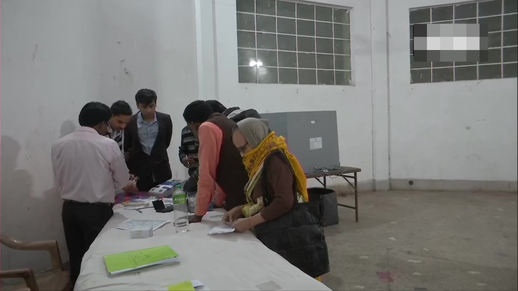 Visuals from a polling booth in Dhanbad