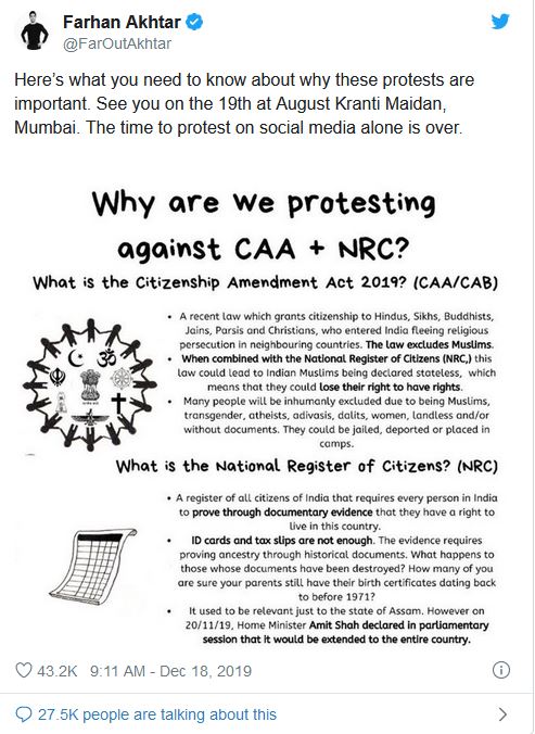 protesting against CAA at Kranti Maidan