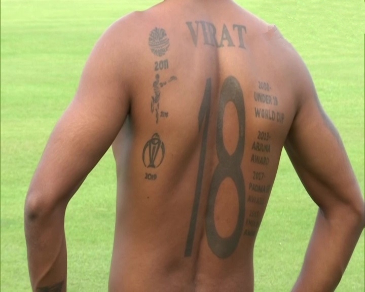 Pintu Behera, a fan of Indian skipper Virat Kohli has inked 16 tattoos of the skipper,including Kohli's Jersey No. 18,on his body.