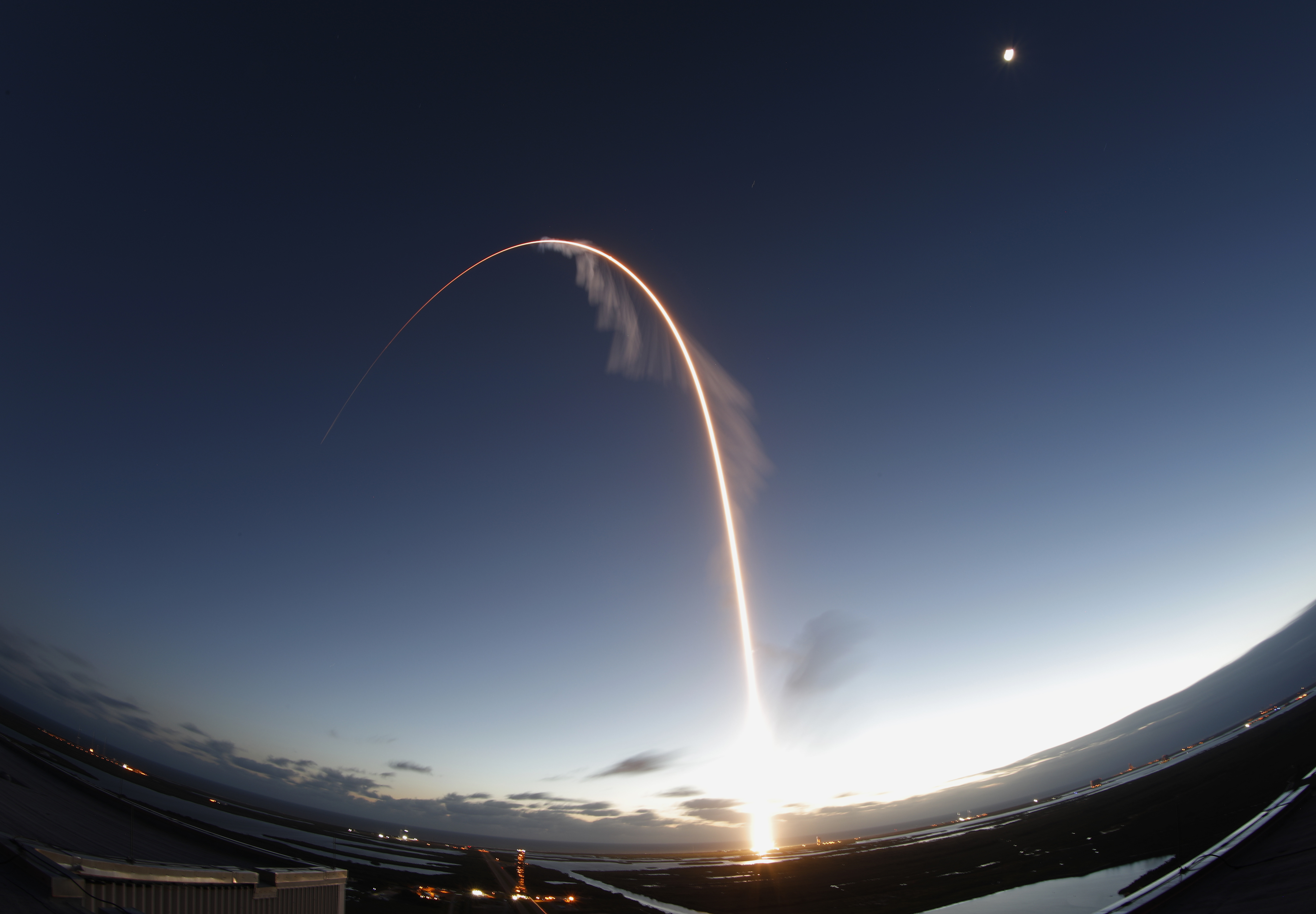 In this long exposure photo, the United Launch Alliance Atlas V rocket carrying the Boeing Starliner crew capsule lifts off on an orbital flight test to the International Space Station from Space Launch Complex 41 at Cape Canaveral Air Force station, on Friday.