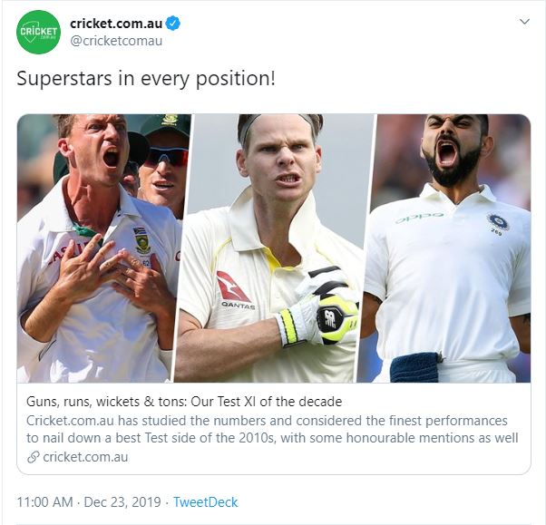 Cricket Australia, Virat Kohli