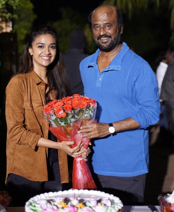 Keerthy suresh with Thalaivar 168 team