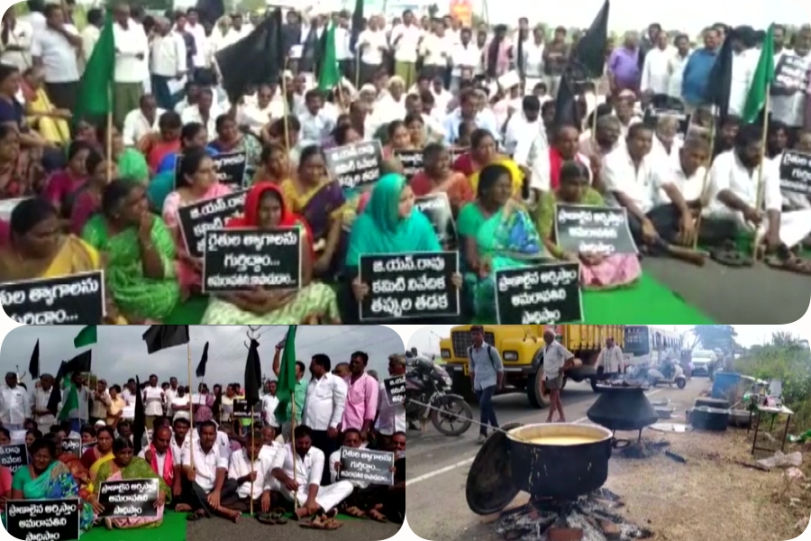 farmers protest in thadikonda