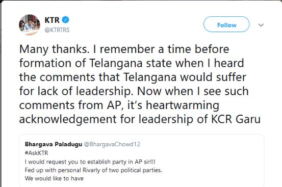 #ASKKTR MINISTER KTR CHITCHAT IN TWITTER WITH NETIZENS