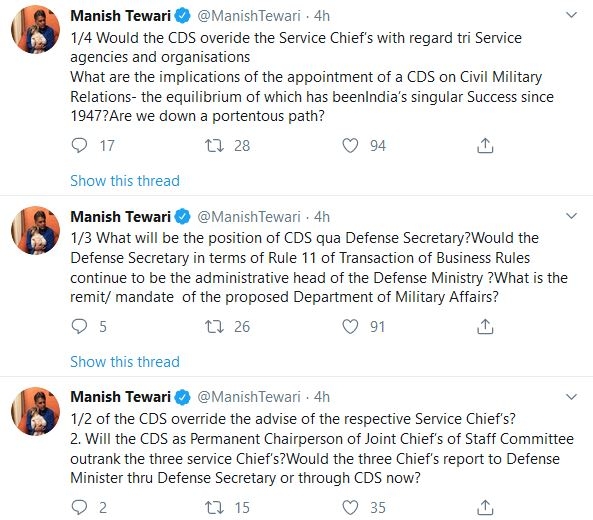 Congress questions appointment of chief defense staff