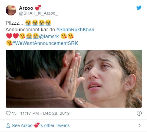 shah rukh khan Fan threatens suicide if King Khan doesn't announce his next