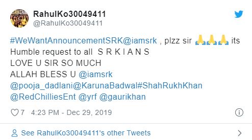 Shahrukh Khan fan threatens him