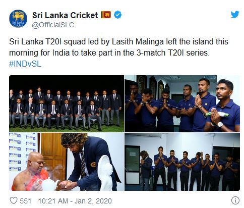 Sri Lanka team arrives in India