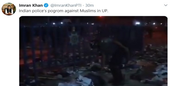 Imran tweets fake video