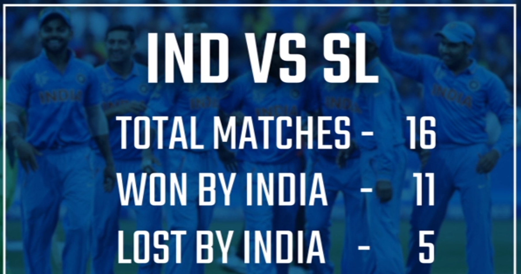 HEAD TO HEAD (IND vs SL)