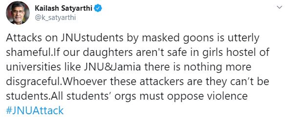 jnu violence reactions