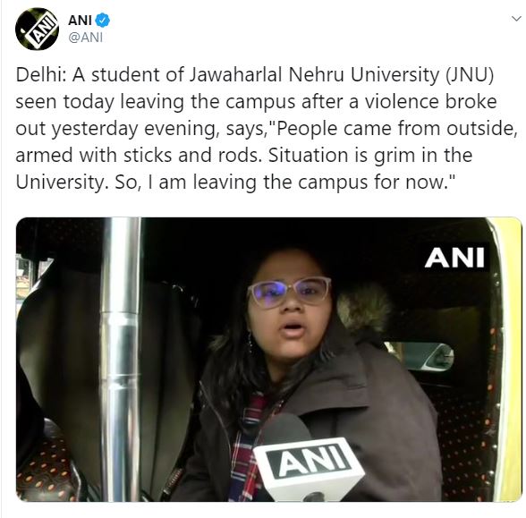 jawaharlal Nehru University  today leaving the campus