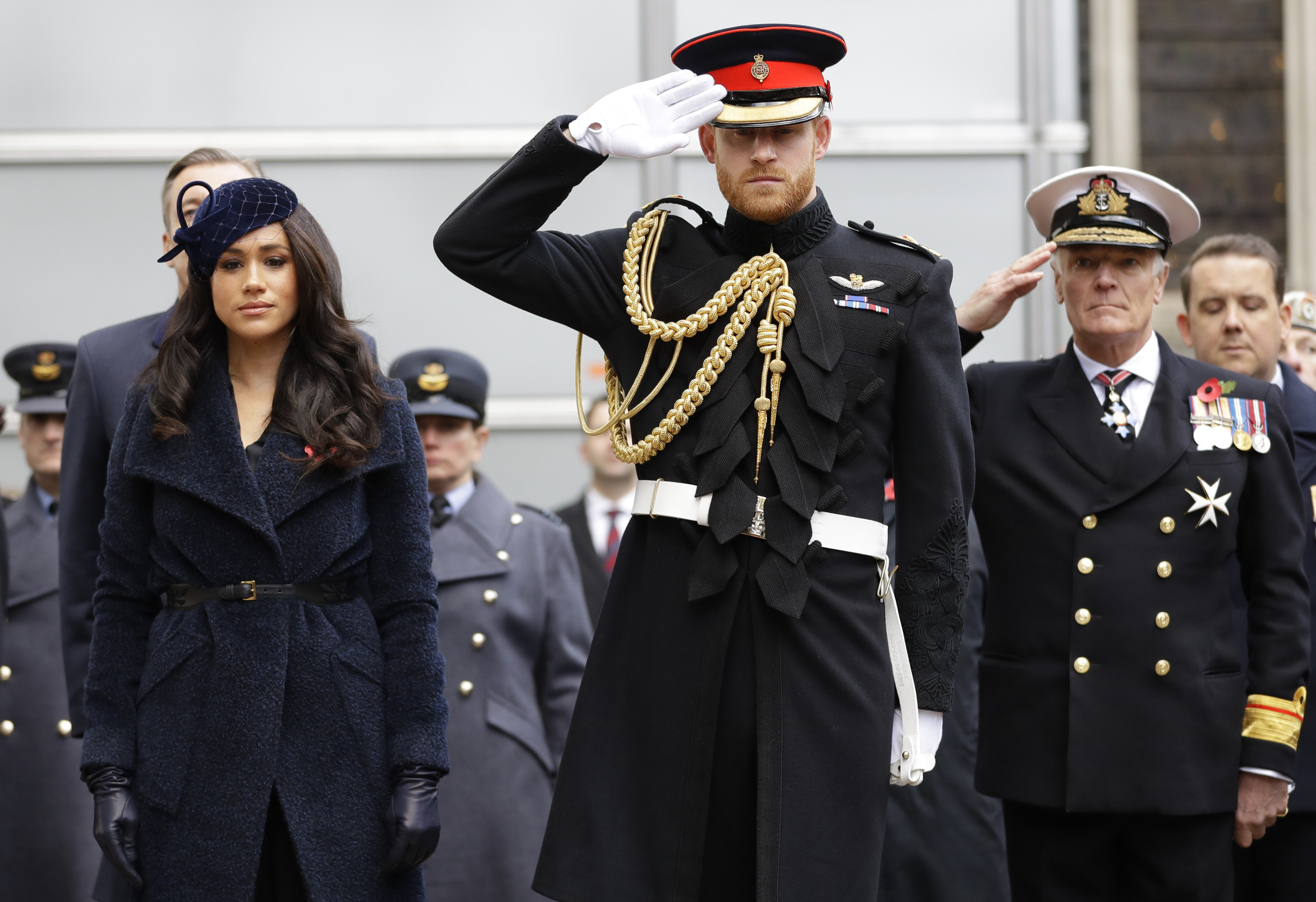 In this Thursday, Nov. 7, 2019 file photo, Britain's Prince Harry and Meghan, the Duchess of Sussex attend the 91st Field of Remembrance at Westminster Abbey in London.