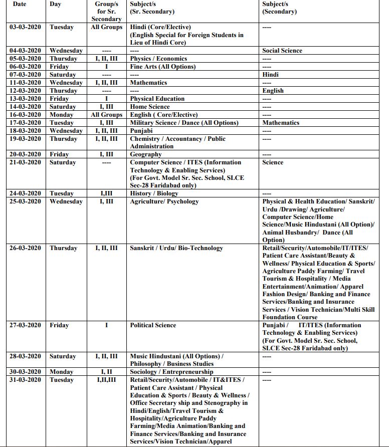 Haryana board exam will begin from March 3