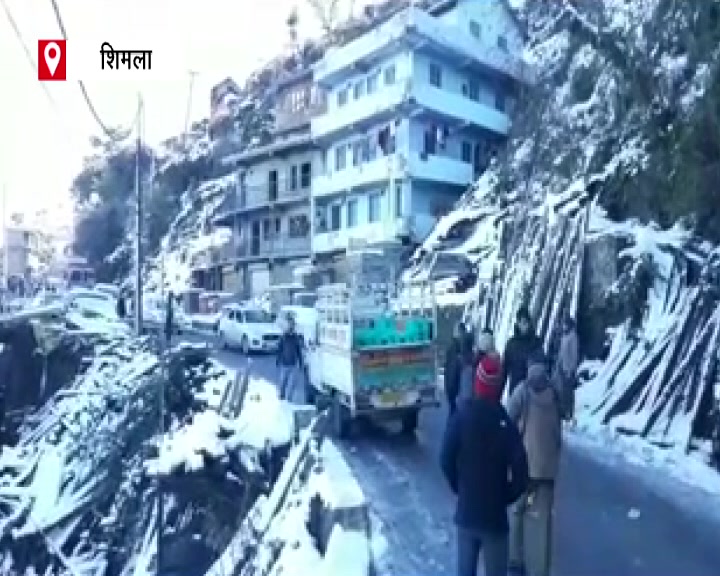 3 Nh And 455 Road Closed Due To Snowfall In Shimla