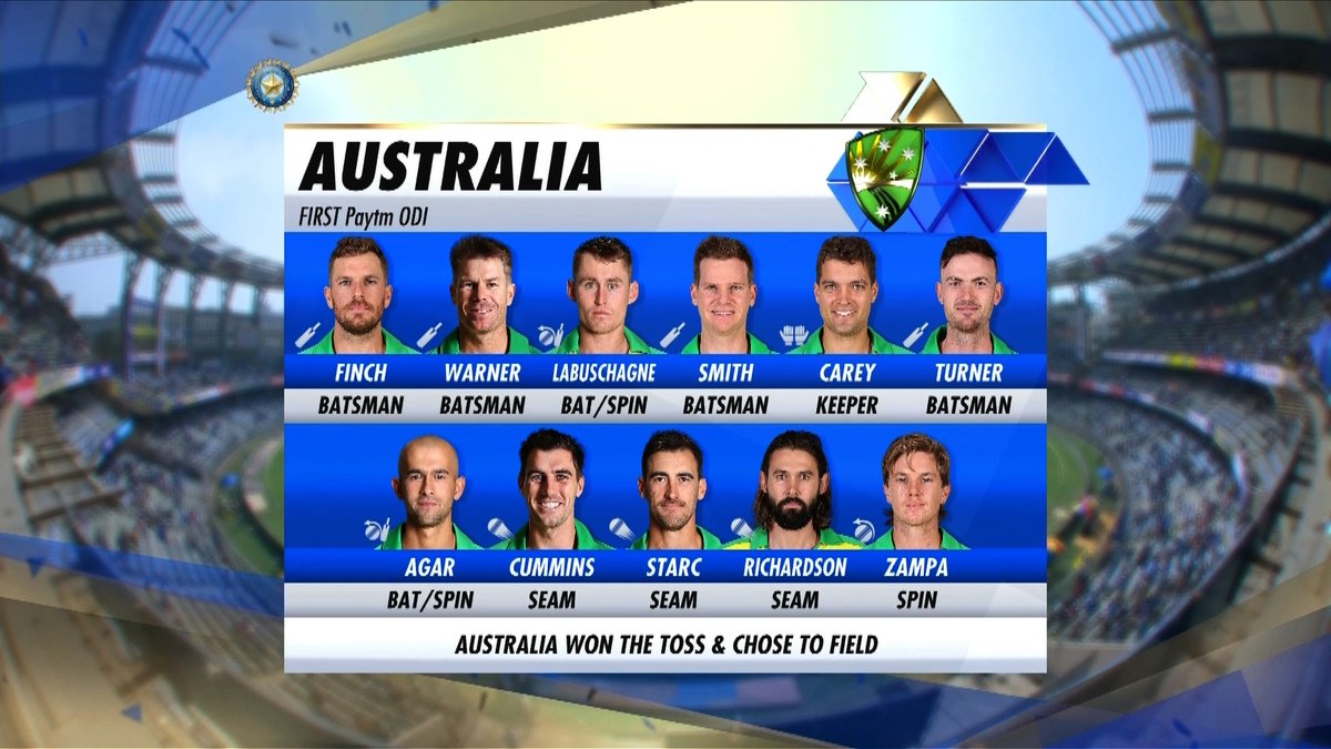 ind vs aus : india and australia 11 players squad