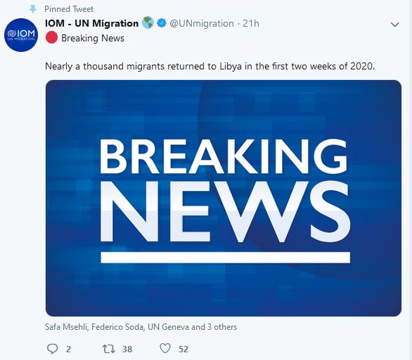 Nearly a thousand migrants returned to Libya in the first two weeks of 2020.