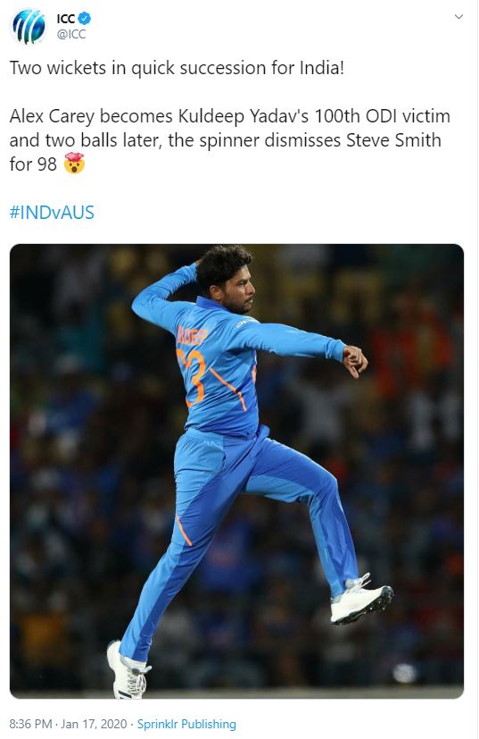 INDvsAUS, kuldeep Yadav