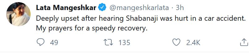 pm modi prays fo shabana azmi, shabana azmi's speedy recovery, lata mangeshkar,  ଶବାନା ଆଜମୀଙ୍କ ପାଇଁ ମୋଦିଙ୍କ ପ୍ରାର୍ଥନା, ଶବାନାଙ୍କ ସୁସ୍ଥତା କାମନା କଲେ ପ୍ରଧାନମନ୍ତ୍ରୀ