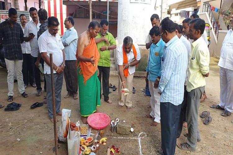 G. Somashekhar Reddy innogarate the four CC roads