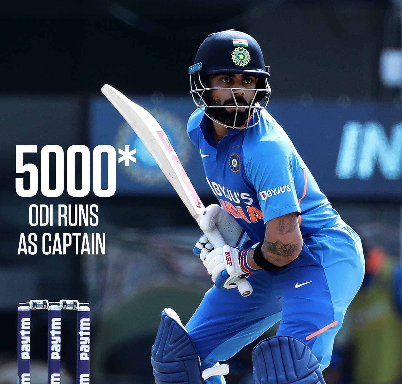 VIRAT KOHLI is the fastest captain to score 5000 runs in ODI'S