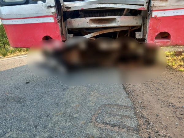 Accident betwen bus-bike in bagepalli