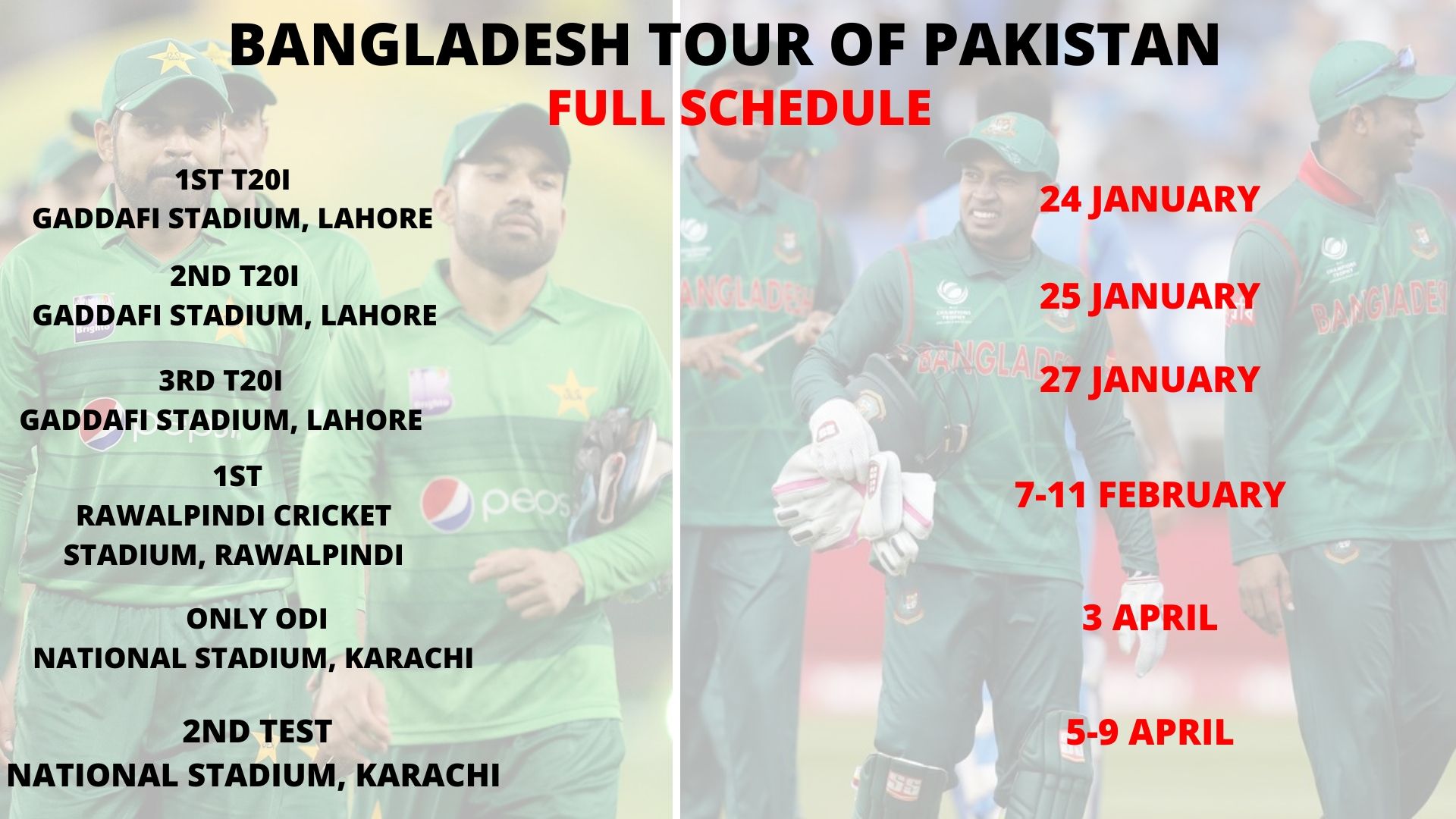 bangladesh tour of pakistan