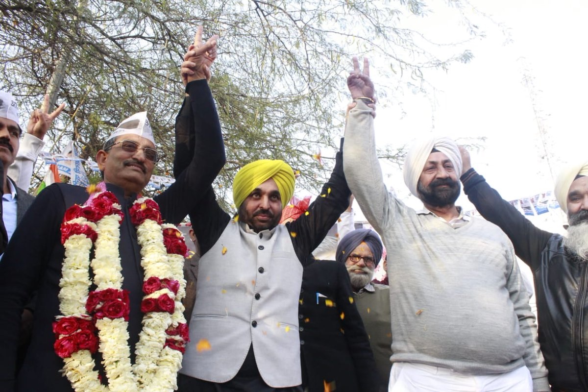 Bhagwant Mann held a mass meeting in Delhi Chhatrapur