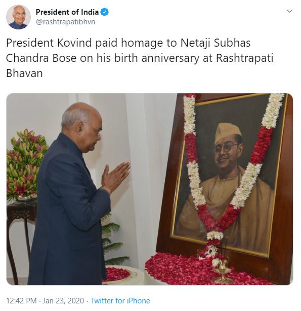 president and prime minister pay tribute to netaji subhash chandra bose