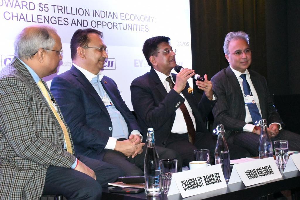 Piyush Goyal Speaking at a session at the World Economic Forum annual summit