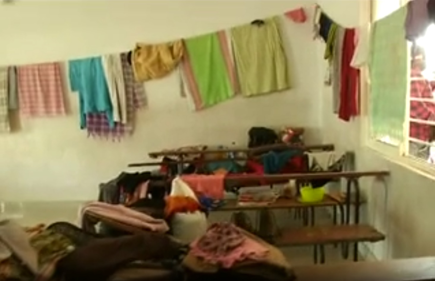 Clothes were found lying on desks in classrooms of the school.