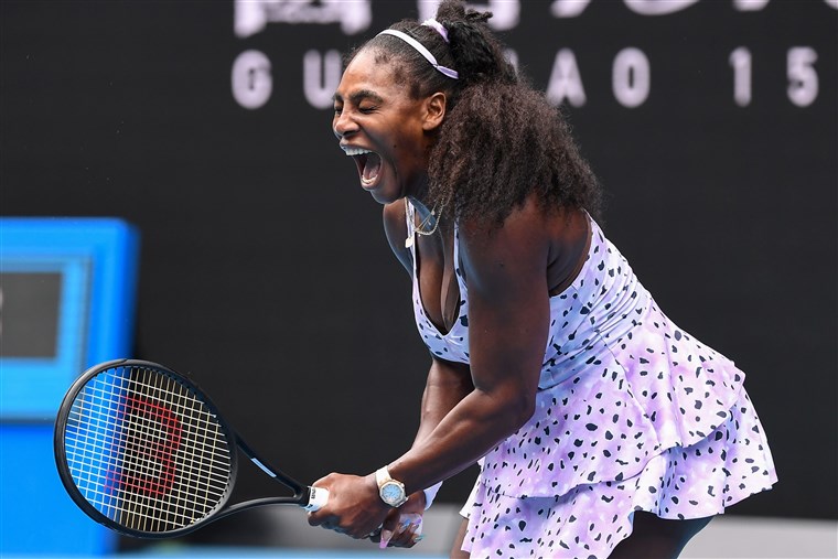 An angry Serena Williams