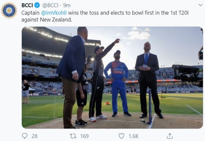 India won the toss and decided to bowl